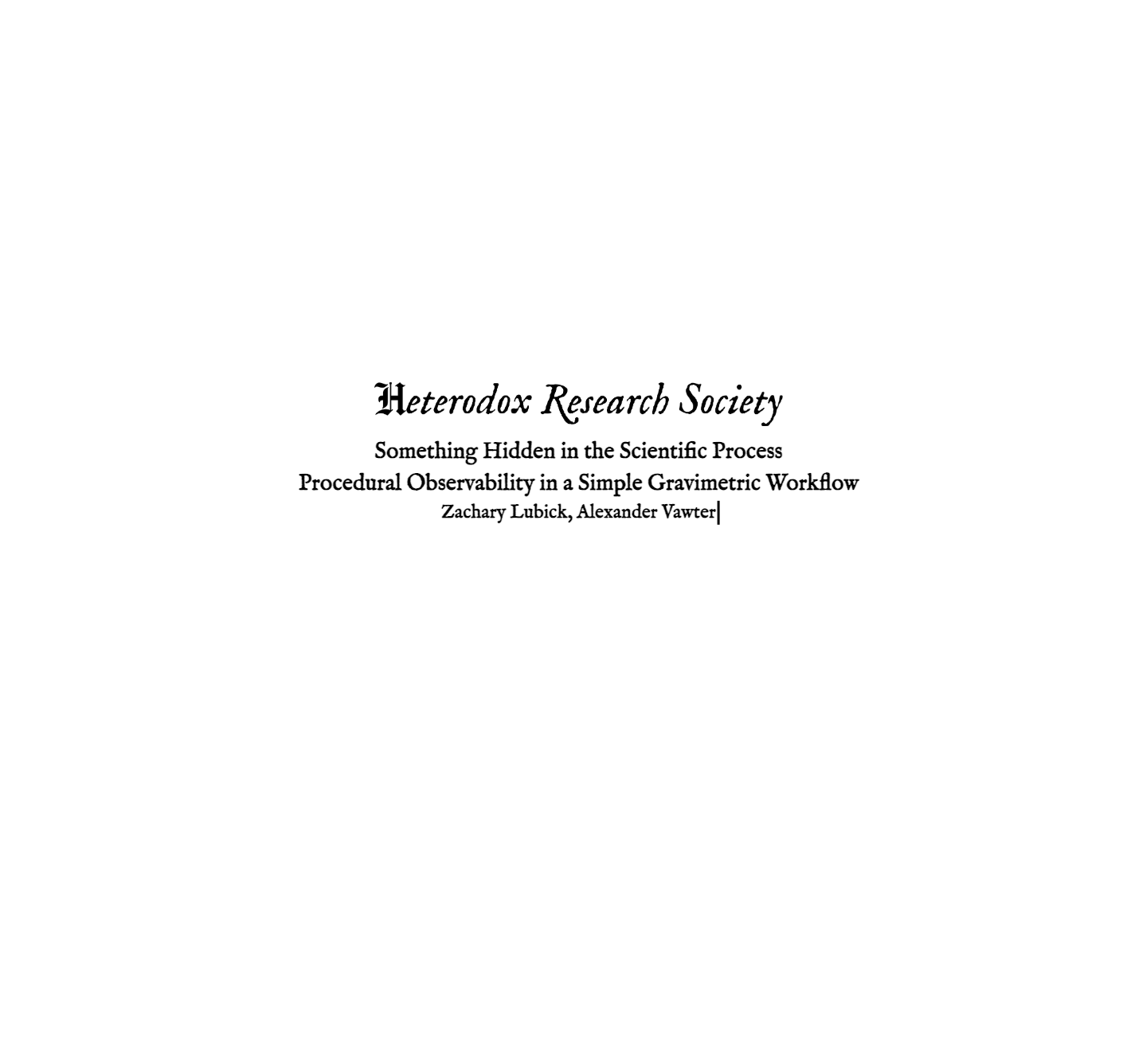 Title page of the paper 'Something Hidden in the Scientific Process'